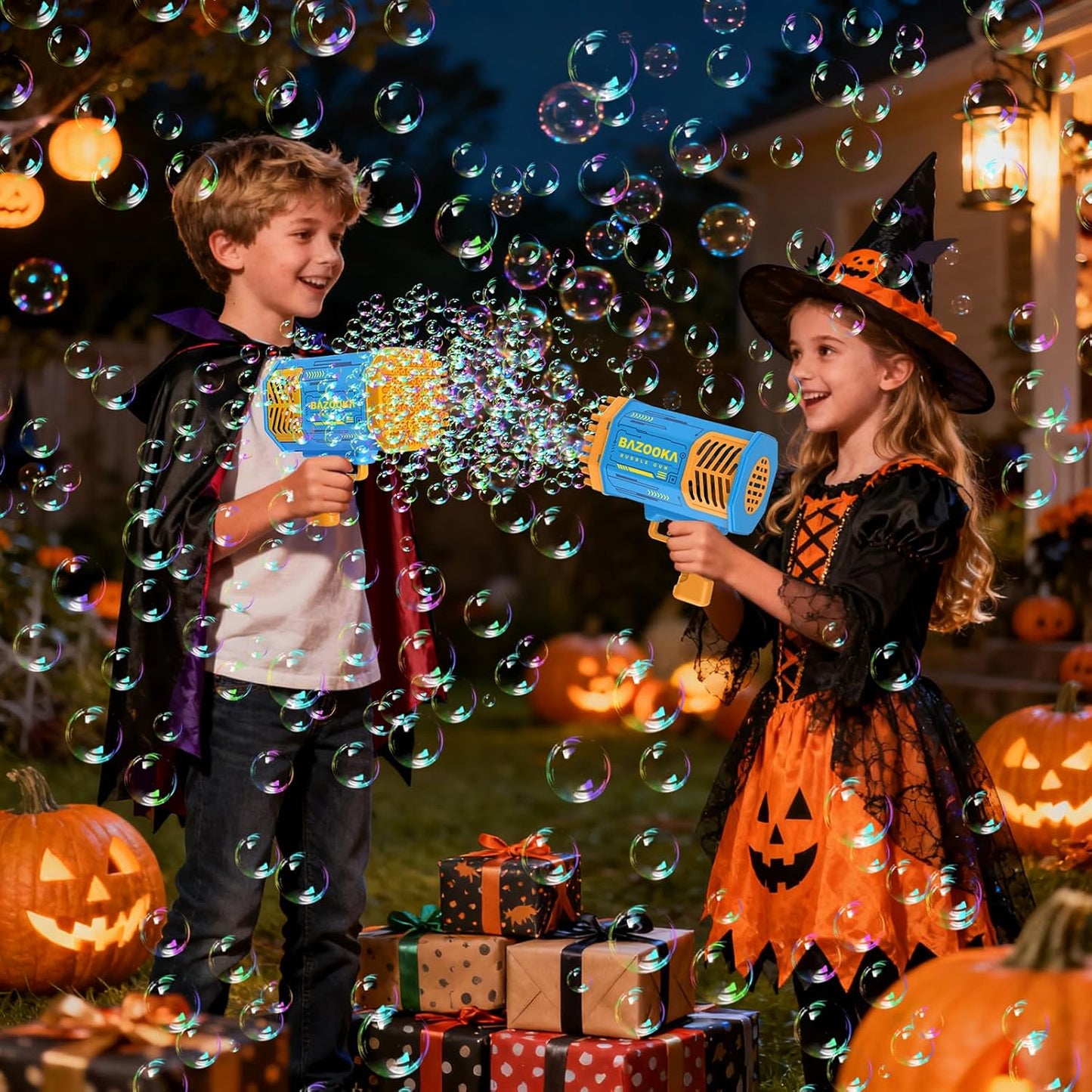 Bubble Gun, 69 Holes Bubble Machine Bubbles Kids Toys for Boys Girls Age 3 4 5 6 7 8 9 10 11 12 Year Old, Summer Outdoor Toy Birthday Wedding Party Halloween Favors