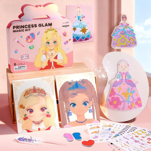 🎁 4 in 1 Princess Art Craft Kits, Foil Crafts Art Fun & Gem Painting 🐰