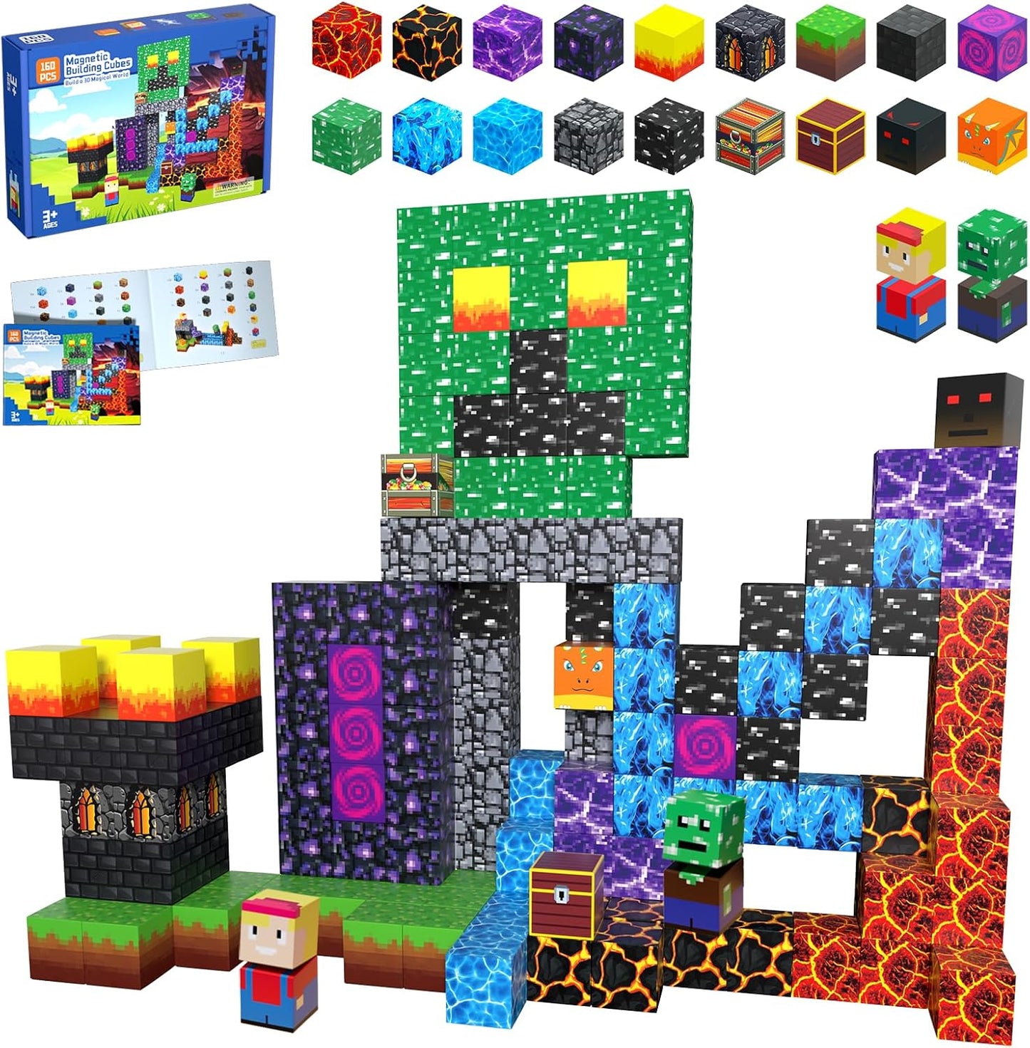 Pixel World Magnetic Blocks | 3D Building Set (Minecraft Style) 🧱