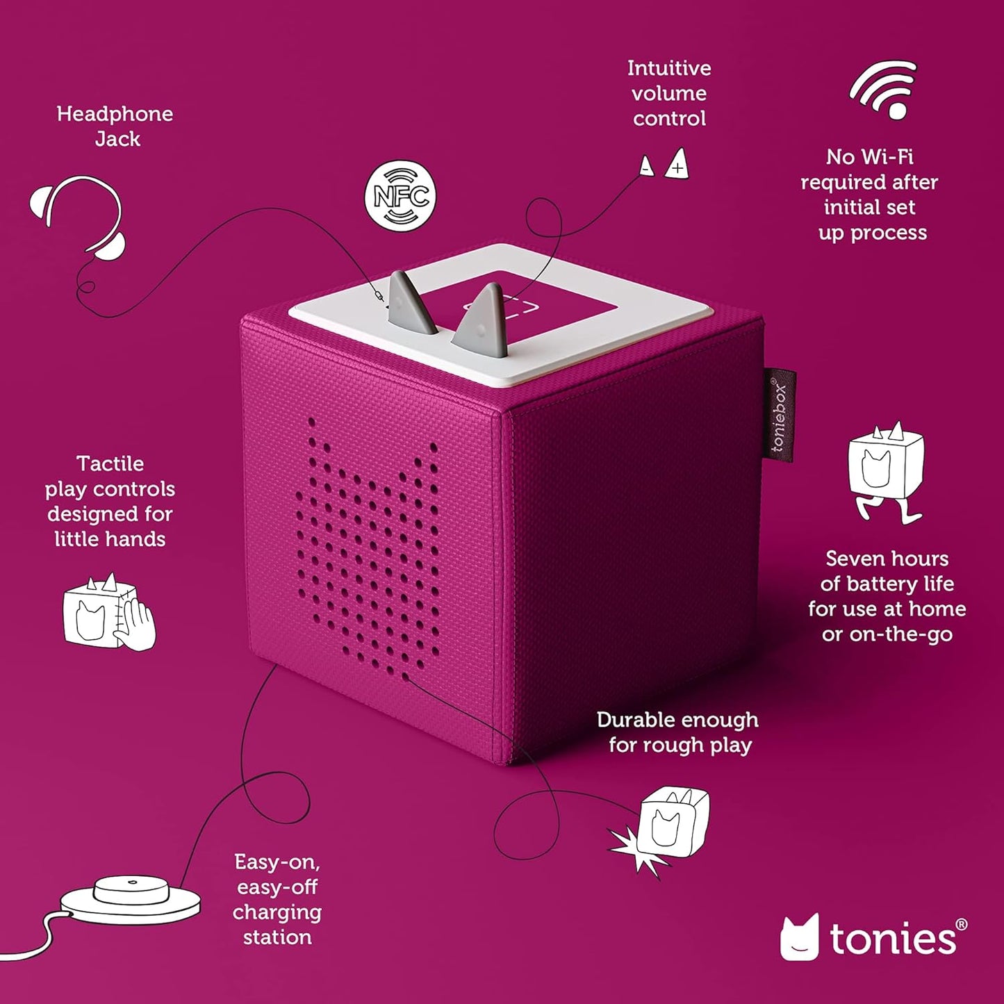Toniebox 1 Audio Player Starter Set with Playtime Puppy - Listen, Learn, and Play with One Huggable Little Box - Light Blue