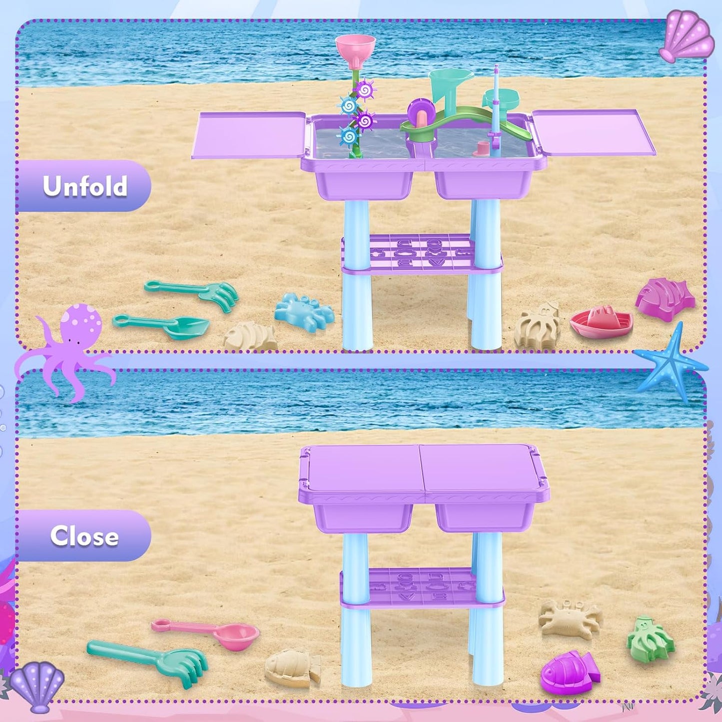 2-in-1 Sand & Water Activity Table | 25-Piece Sensory Play Set 🏖️💦