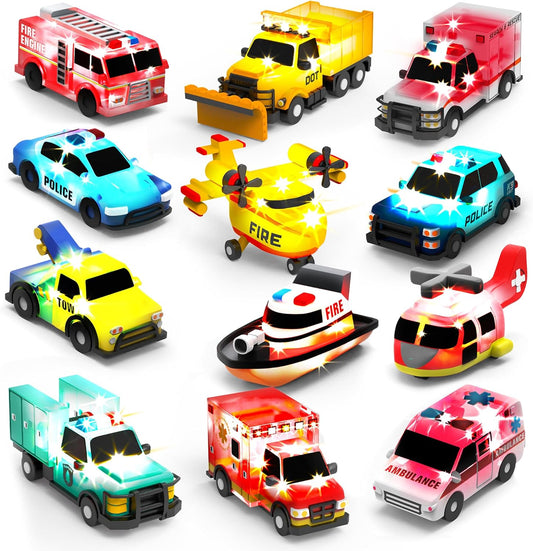 Light-Up Bath Buddies: 12 Pcs Flashing Color Cars 🚗💡