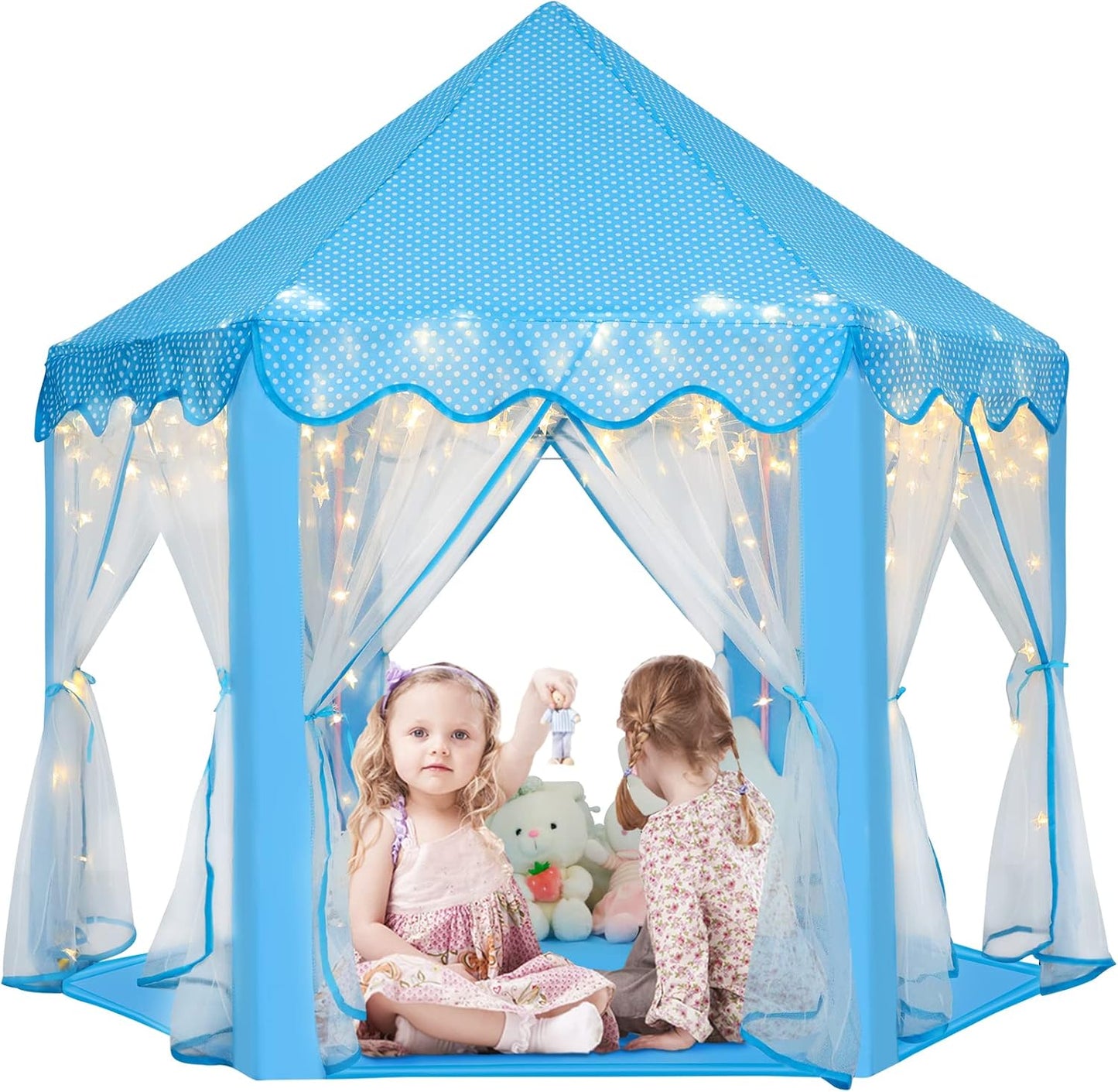 Princess Tent Girls Large Playhouse Kids Castle Play Tent with Star Lights Toy