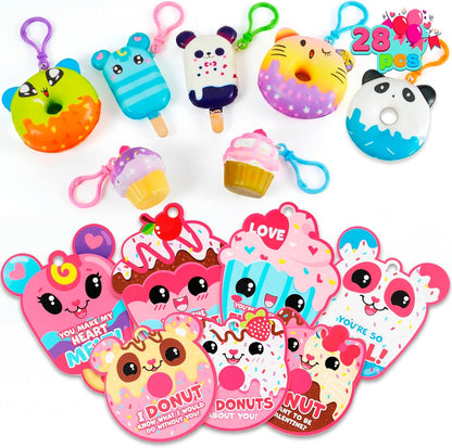 🎁 28 Packs  Dessert squishy toys