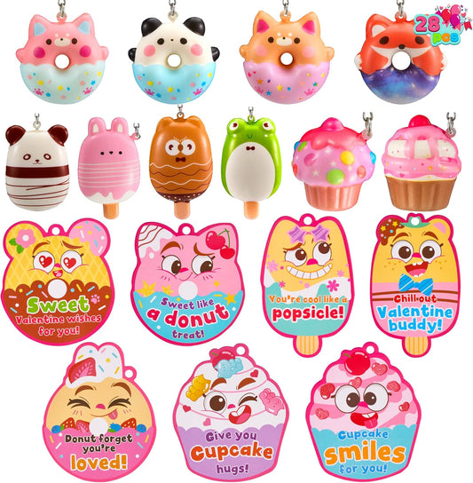 🎁 28 Packs  Dessert squishy toys
