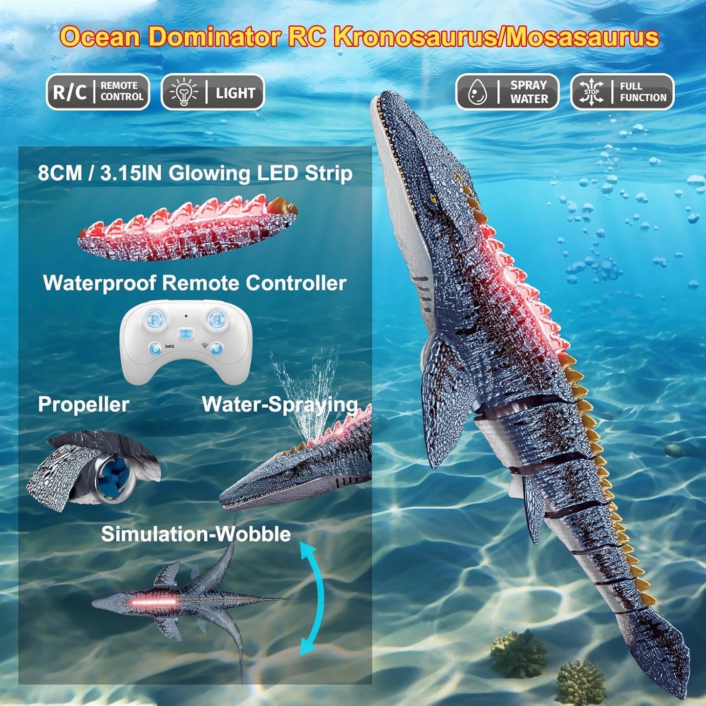 ⏰Kids' Gifts 💥 Remote Control Dinosaur Jurassic T Rex Toys for Boys Electronic RC Spray Raptor Walking Roaring Tyrannosaurus Rex Realistic 18.1" Rechargeable Birthday Gift for Kids Girls 3 4 5 6 7