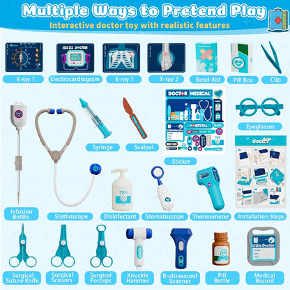 Kids Interactive Doctor Play Station | With Trolley, Stethoscope & Dress-Up 🩺