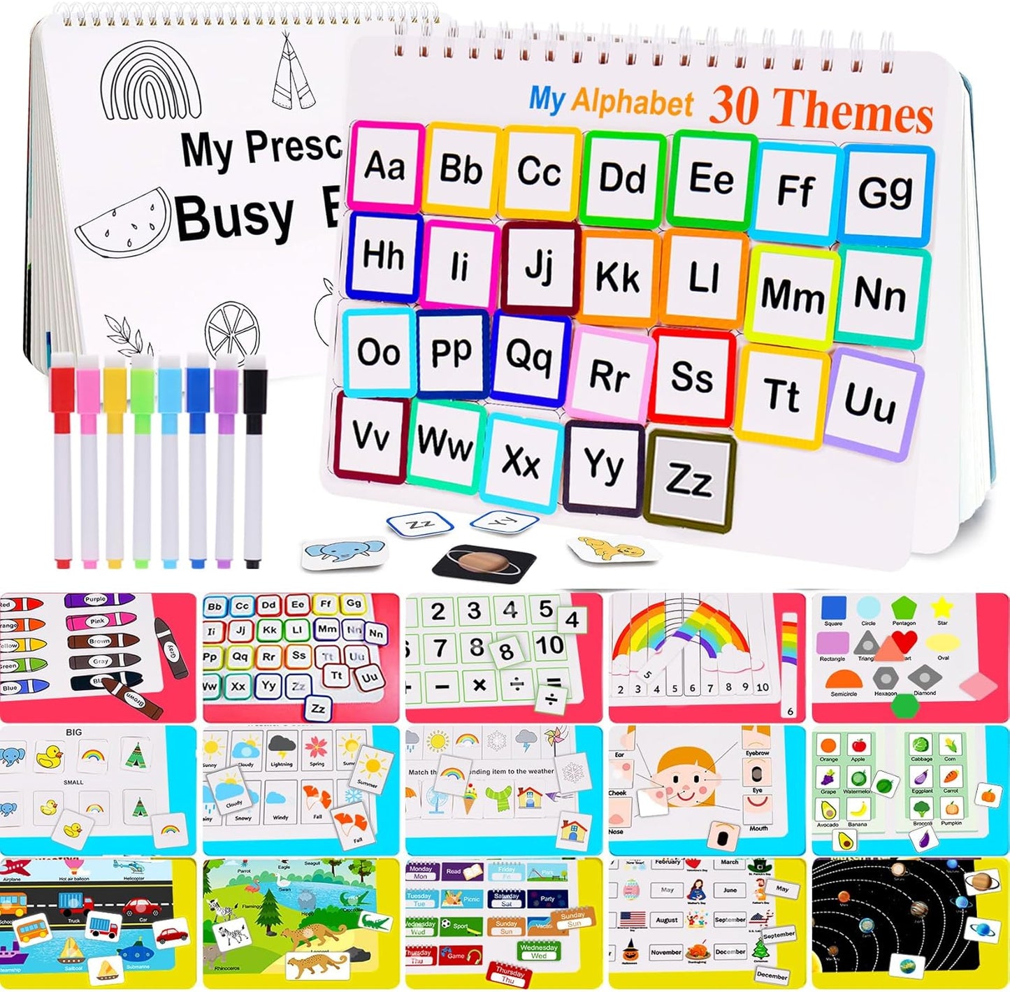 Montessori Busy Book | 30-Theme Preschool Learning Binder 📚