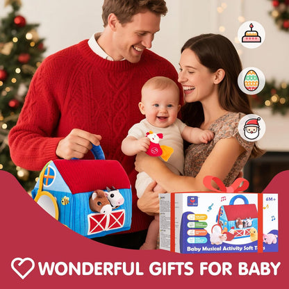 🎉Grand Opening – 50% Off!⏰️ 🐄 Baby Sensory Surprise Barn | Montessori Farm Toys with Real Sounds for 6–12 Months