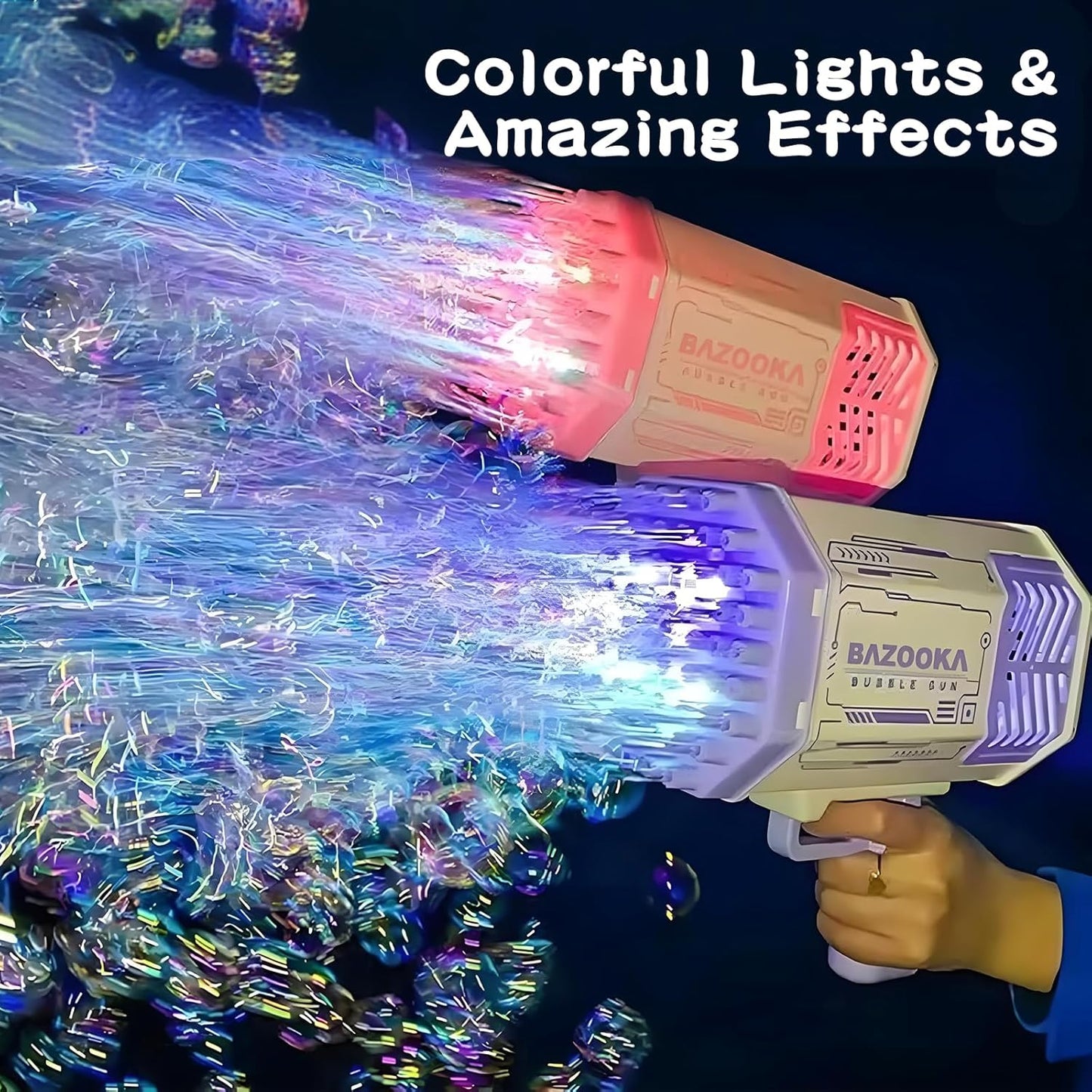 Bubble Gun, 69 Holes Bubble Machine Bubbles Kids Toys for Boys Girls Age 3 4 5 6 7 8 9 10 11 12 Year Old, Summer Outdoor Toy Birthday Wedding Party Halloween Favors