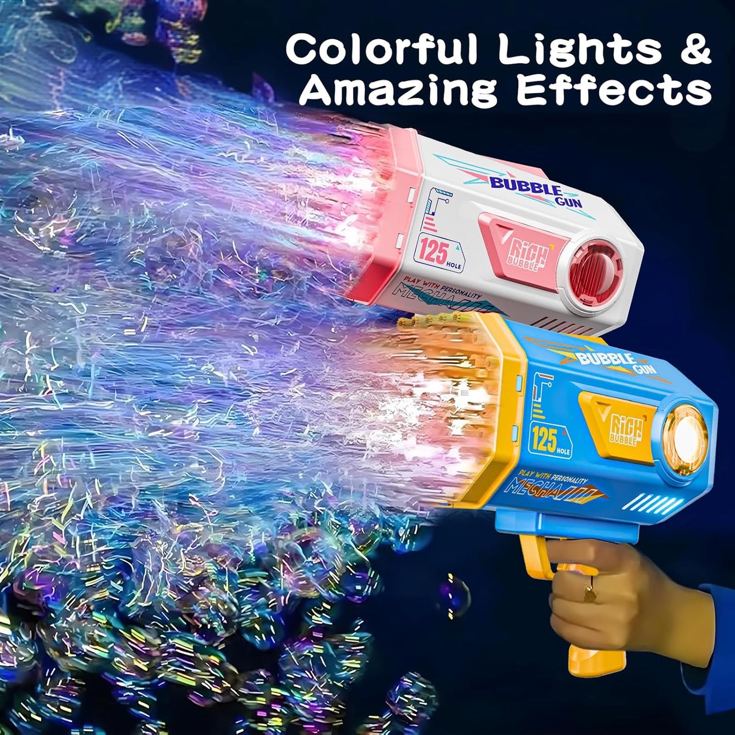 Bubble Gun, 69 Holes Bubble Machine Bubbles Kids Toys for Boys Girls Age 3 4 5 6 7 8 9 10 11 12 Year Old, Summer Outdoor Toy Birthday Wedding Party Halloween Favors