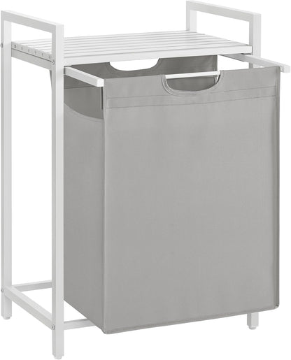 2-Compartment Laundry Hamper with Shelf - 92L Large Capacity Sorter with Removable Bags