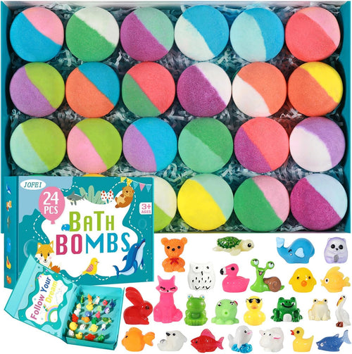 🎁 Bath Bombs for Kids with Surprise Inside  | 24-Pack Gift Set with Hidden Toys🐰