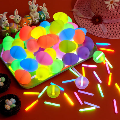 🌙100 Pcs Easter Eggs with 150 Pcs Mini Glow Sticks for Kids 🐰