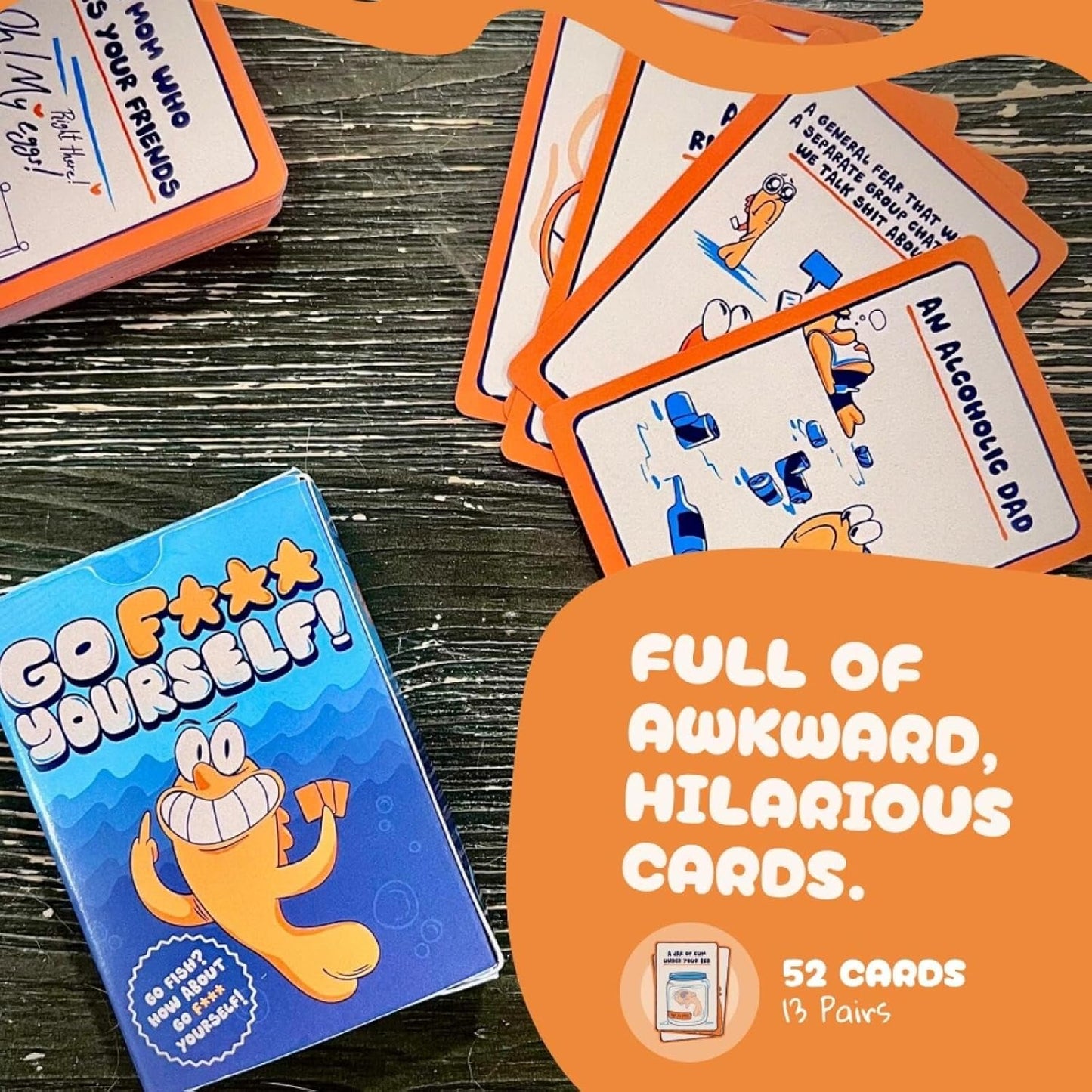 The Grown Up Go Fish Card Game You've Always Wanted | Hilarious Party Game for Grown Ups, 2+ Players | 52 Cards, 13 Unique Pairs