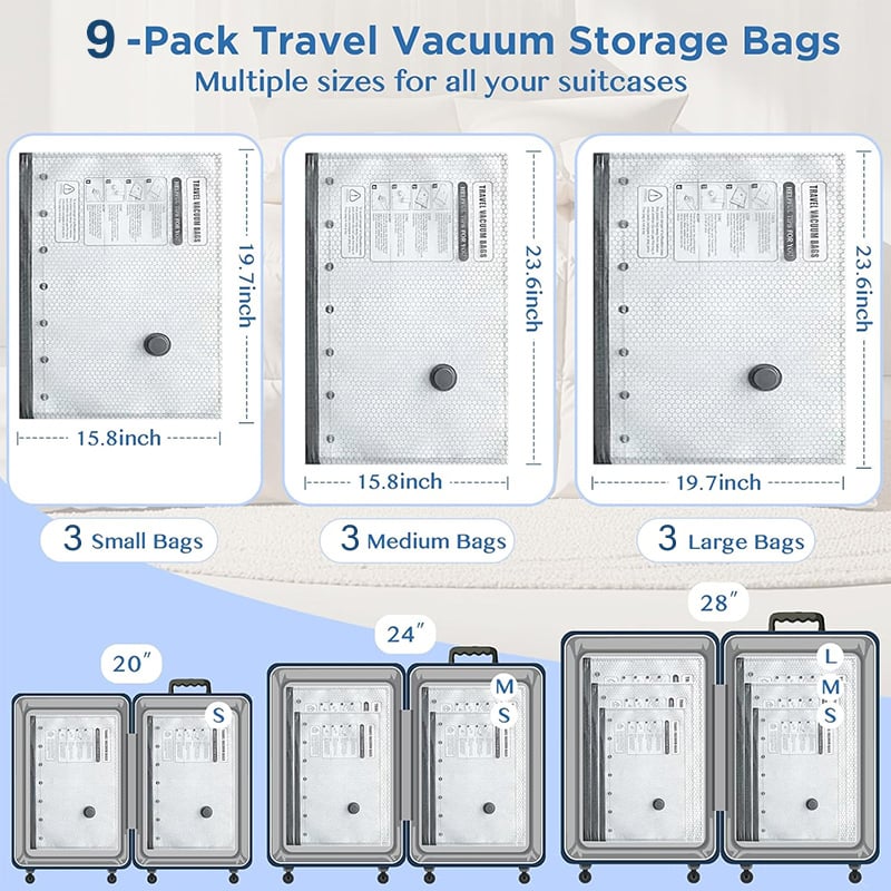 🔥 Cordless Travel Vacuum Storage Compression Bag Set✈️