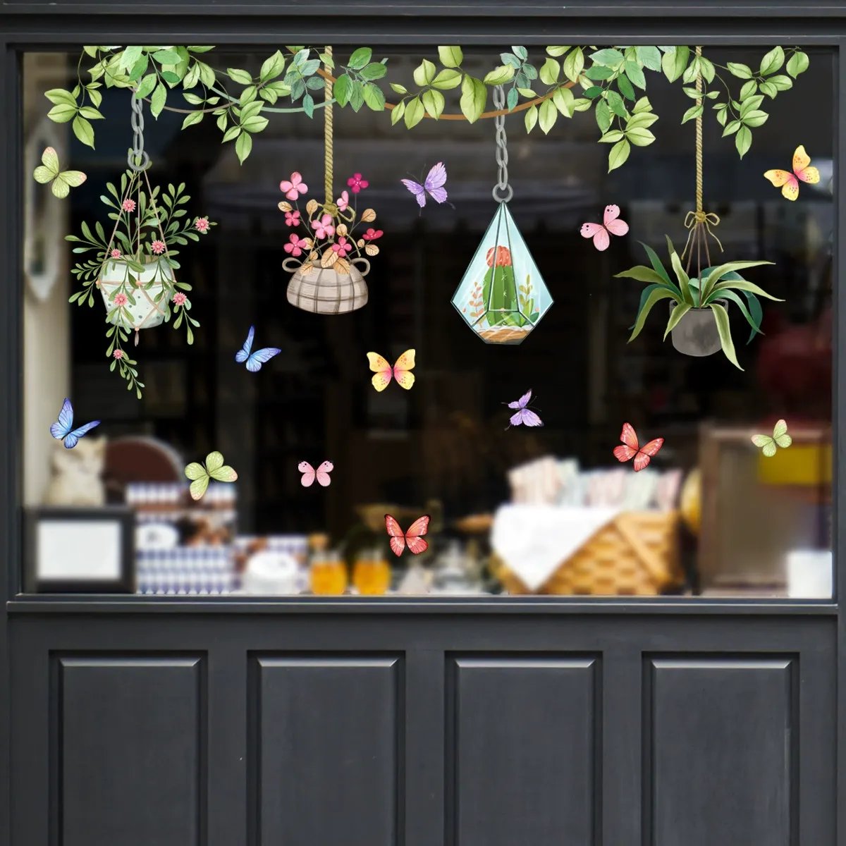 💐Colorful Floral Bouquet Window Sticker🖼️(Cut to size freely)