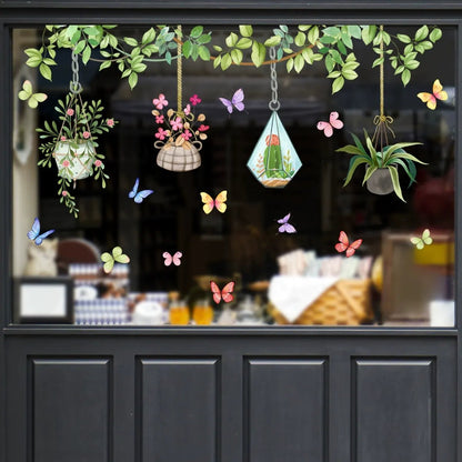 💐Colorful Floral Bouquet Window Sticker🖼️(Cut to size freely)