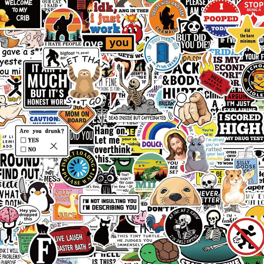 🔥😻Funny Prank Meme Graffiti Stickers for DIY notebooks, Luggage, and Water Bottles🎁 Waterproof & No Residue😻