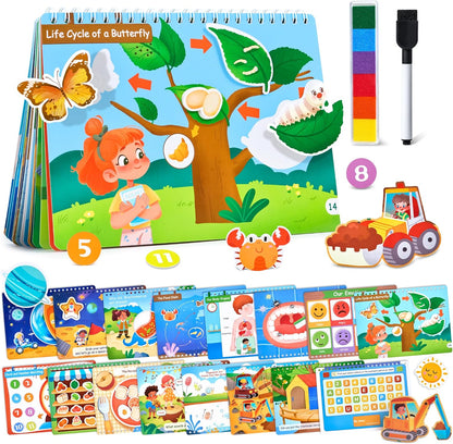 Montessori Busy Book | 15-Theme Preschool Learning Binder 📚
