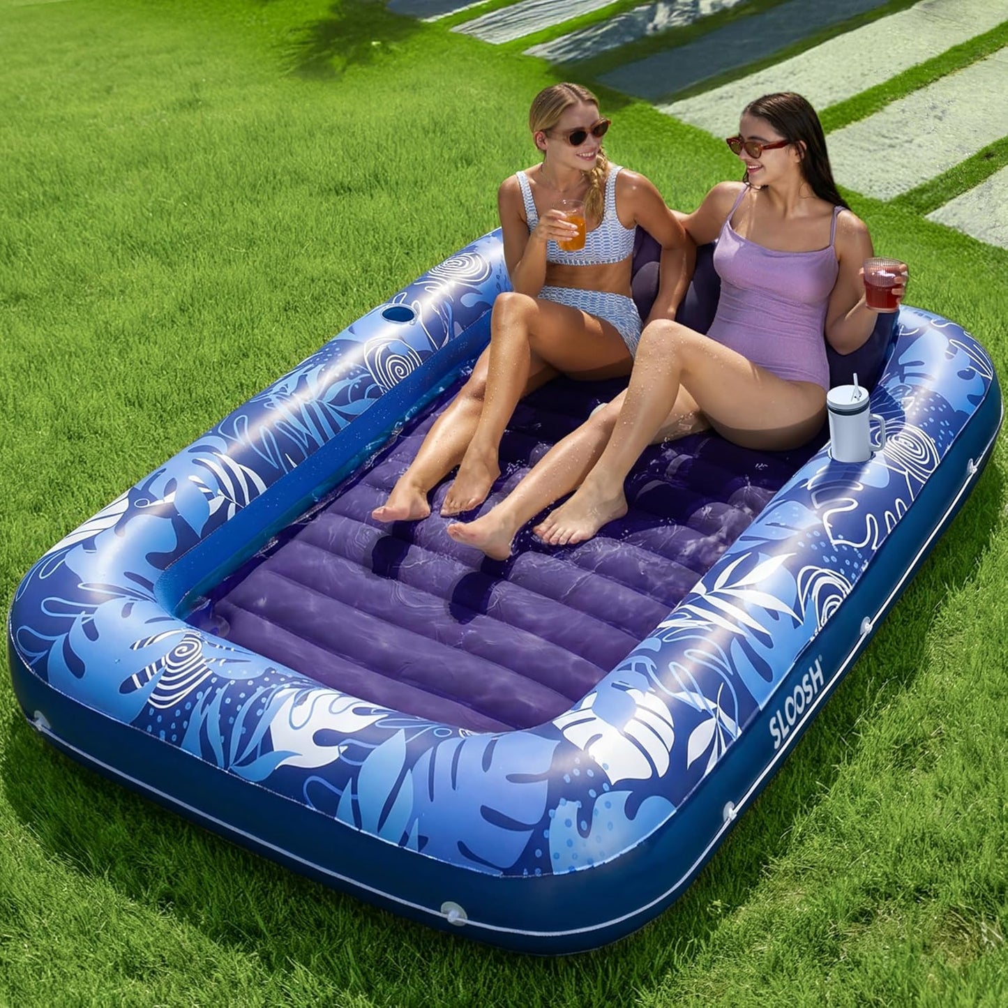 ✨ XL Blushing Pink Pool Float with Pillow | Sunbathing Lounge & Blow-Up Ball Pit