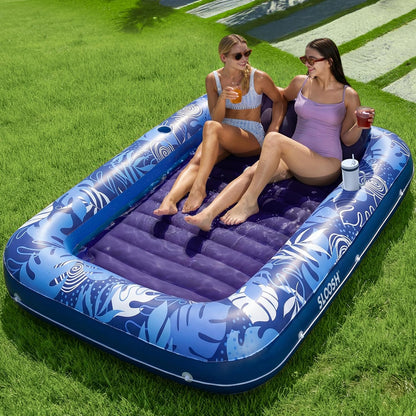 ✨ XL Blushing Pink Pool Float with Pillow | Sunbathing Lounge & Blow-Up Ball Pit