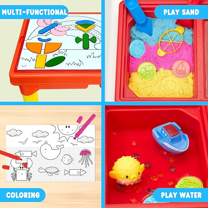 3-in-1 Kids Sensory Play Table | All-in-One Activity Set with Magic Sand ✨🏝️