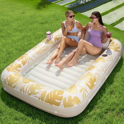 ✨ XL Blushing Pink Pool Float with Pillow | Sunbathing Lounge & Blow-Up Ball Pit
