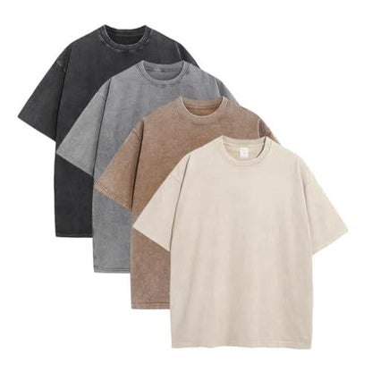 1/4 Pack Oversized Tshirts for Men Gym Vintage Heavyweight T Shirts Cotton Workout Acid Wash Baggy Tees