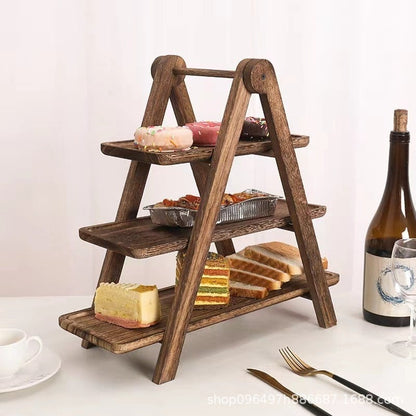 ✨ 3-Tier Wooden Serving Tray Stand