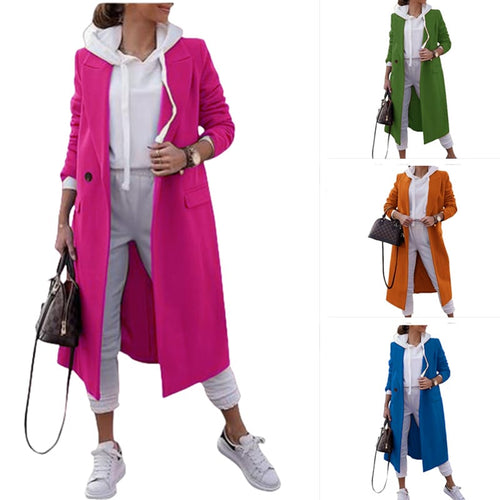 Women's Double Breasted Pea Coat Lapel Wool Blend Long Trench Jacket (🔥Same as in the video)