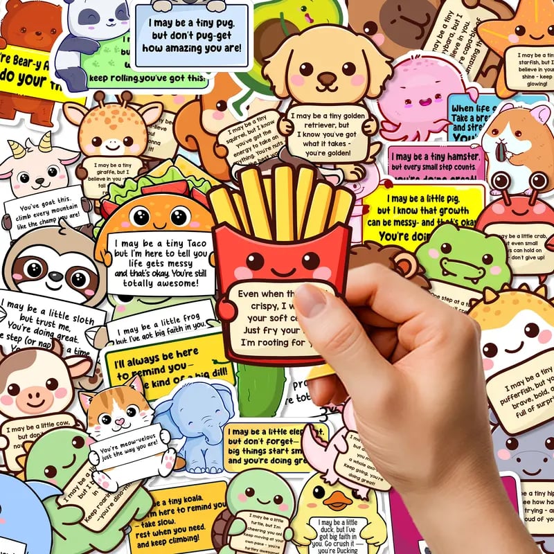 😻Positive Emotional Support Buddies Stickers – 🤗Inspirational, Waterproof & No Residue💕