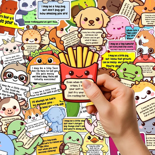 😻Positive Emotional Support Buddies Stickers – 🤗Inspirational, Waterproof & No Residue💕