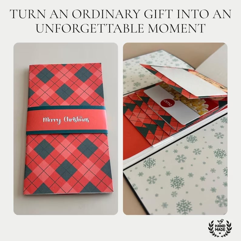 ⏰⚡LAST DAY 60% OFF - 🎅Handmade Christmas gift card booklet ♻️Free PDF Included!