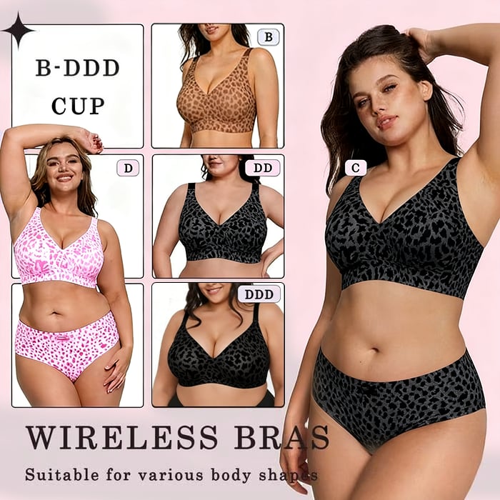 🏆🔥Super Firming Leopard Print Jelly  Bra | Women Wirefree Bras 👍No More Sagging Breasts