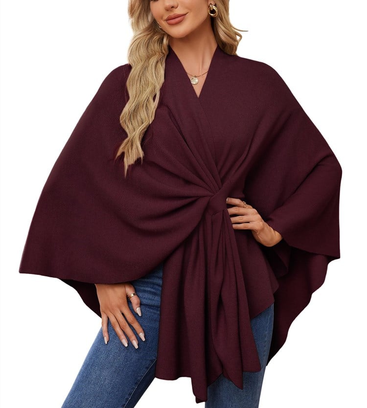 🔥LAST DAY SALE 57% OFF - Elegant Shawl Wraps Soft Open Front Poncho Sweater (30% cashmere)