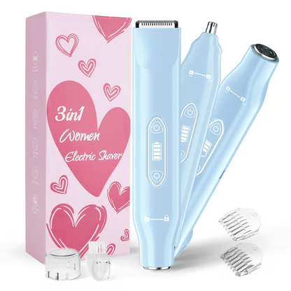 一页Electric Groin Hair Trimmer ,Nose Hair Trimmer, Dual Heads Waterproof Ball Pubic Shaver for Male and Female,Replaceable Ceramic Blade Heads, Wet/Dry Body Razor,Husband Gift