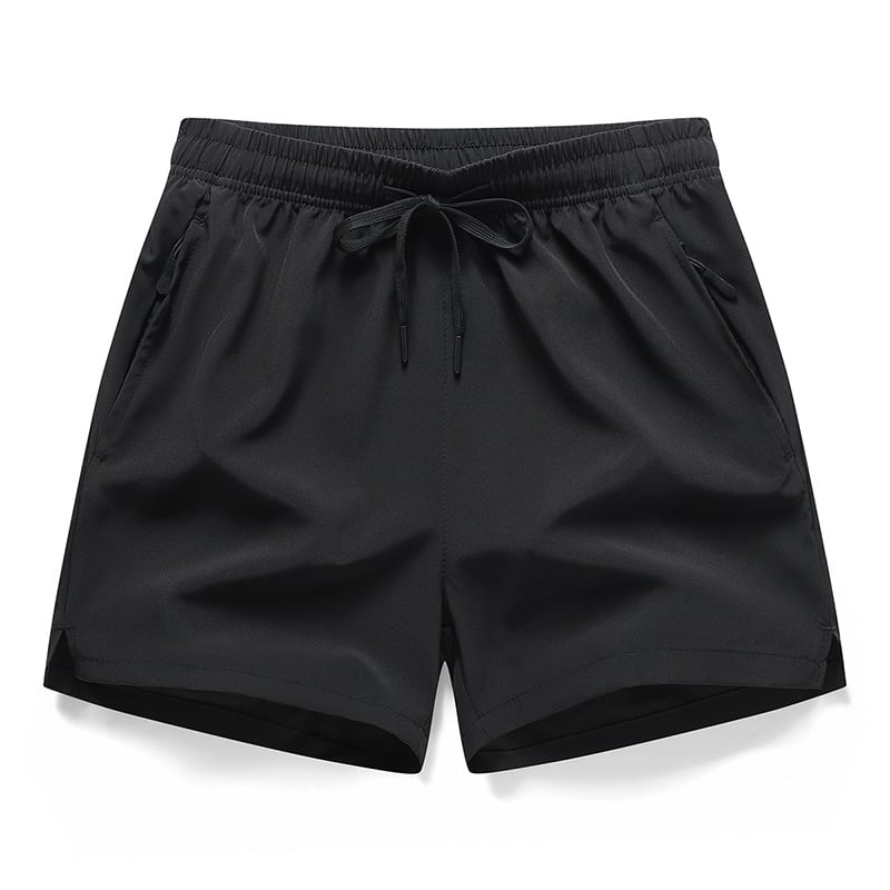 Men's Zipper Pocket Shorts, Regular Fit Casual Drawstring Waist Shorts