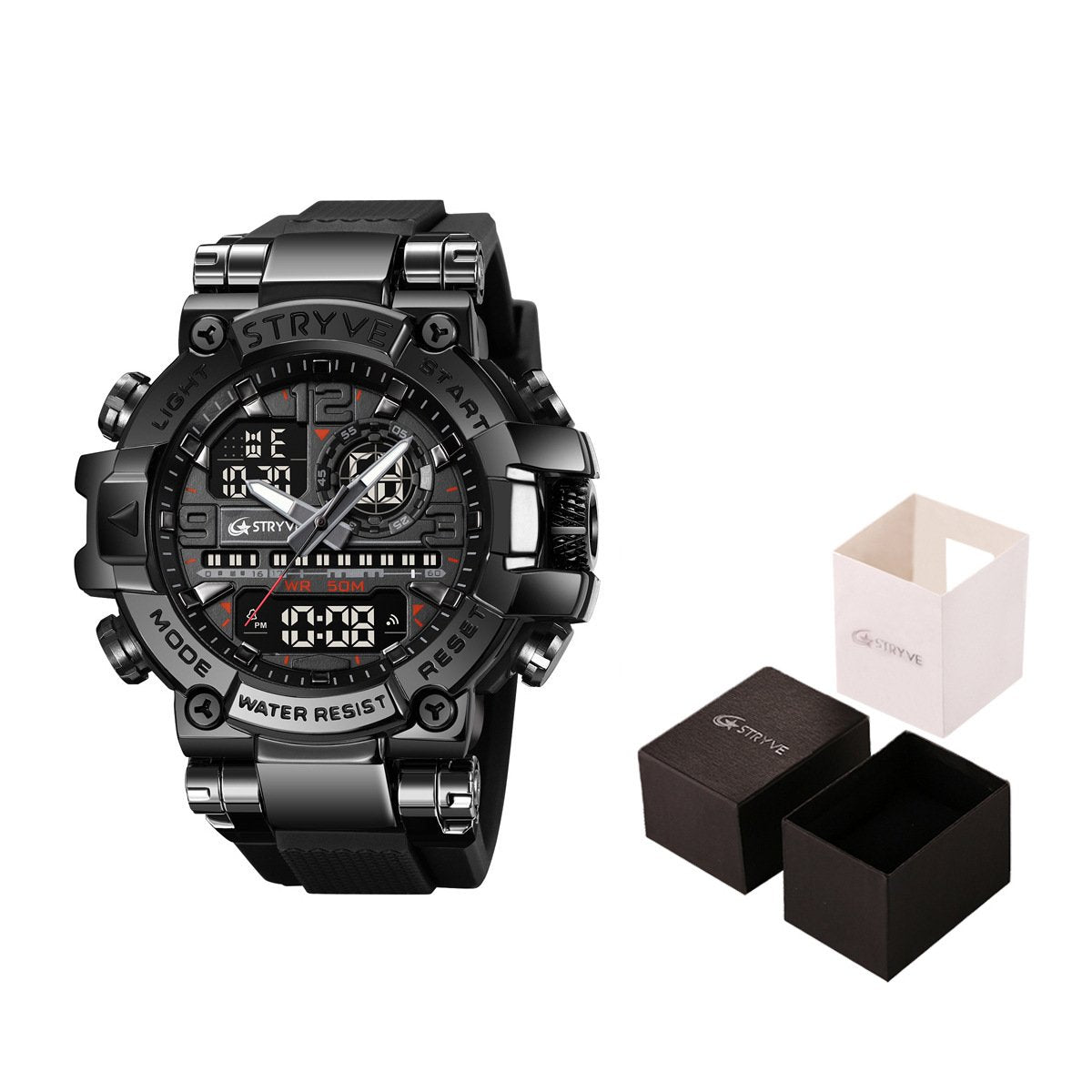 🔥Colourful Men's Digital Sports Waterproof Dual-Screen Electronic Watch