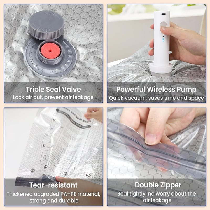 🔥 Cordless Travel Vacuum Storage Compression Bag Set✈️