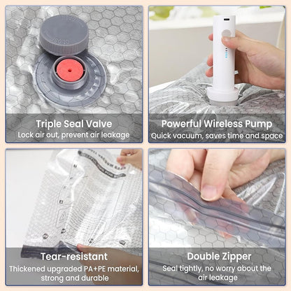 🔥 Cordless Travel Vacuum Storage Compression Bag Set✈️