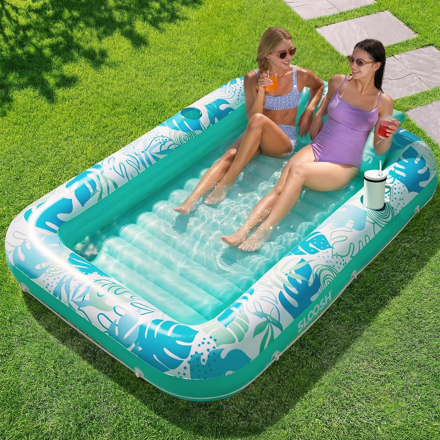 ✨ XL Blushing Pink Pool Float with Pillow | Sunbathing Lounge & Blow-Up Ball Pit
