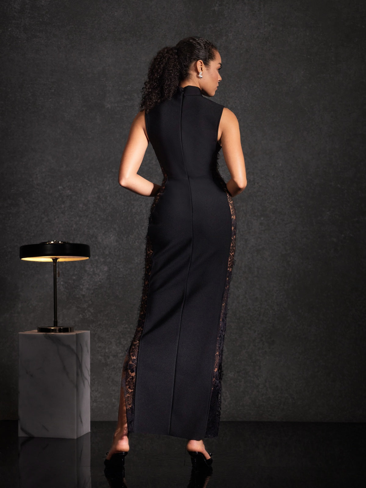 Bastian Sleeveless Lace Bandage Maxi Dress