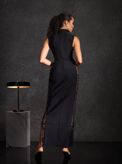 Bastian Sleeveless Lace Bandage Maxi Dress