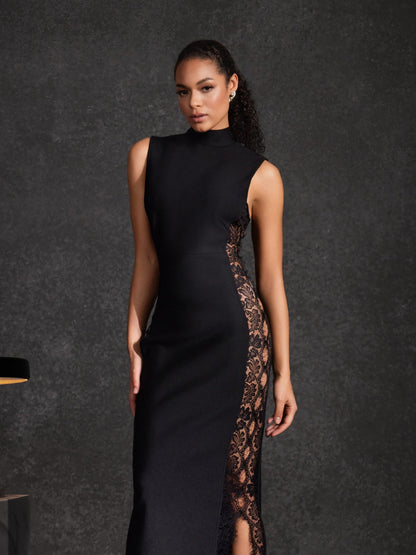Bastian Sleeveless Lace Bandage Maxi Dress