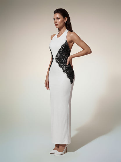 Halterneck Lace Maxi Dress