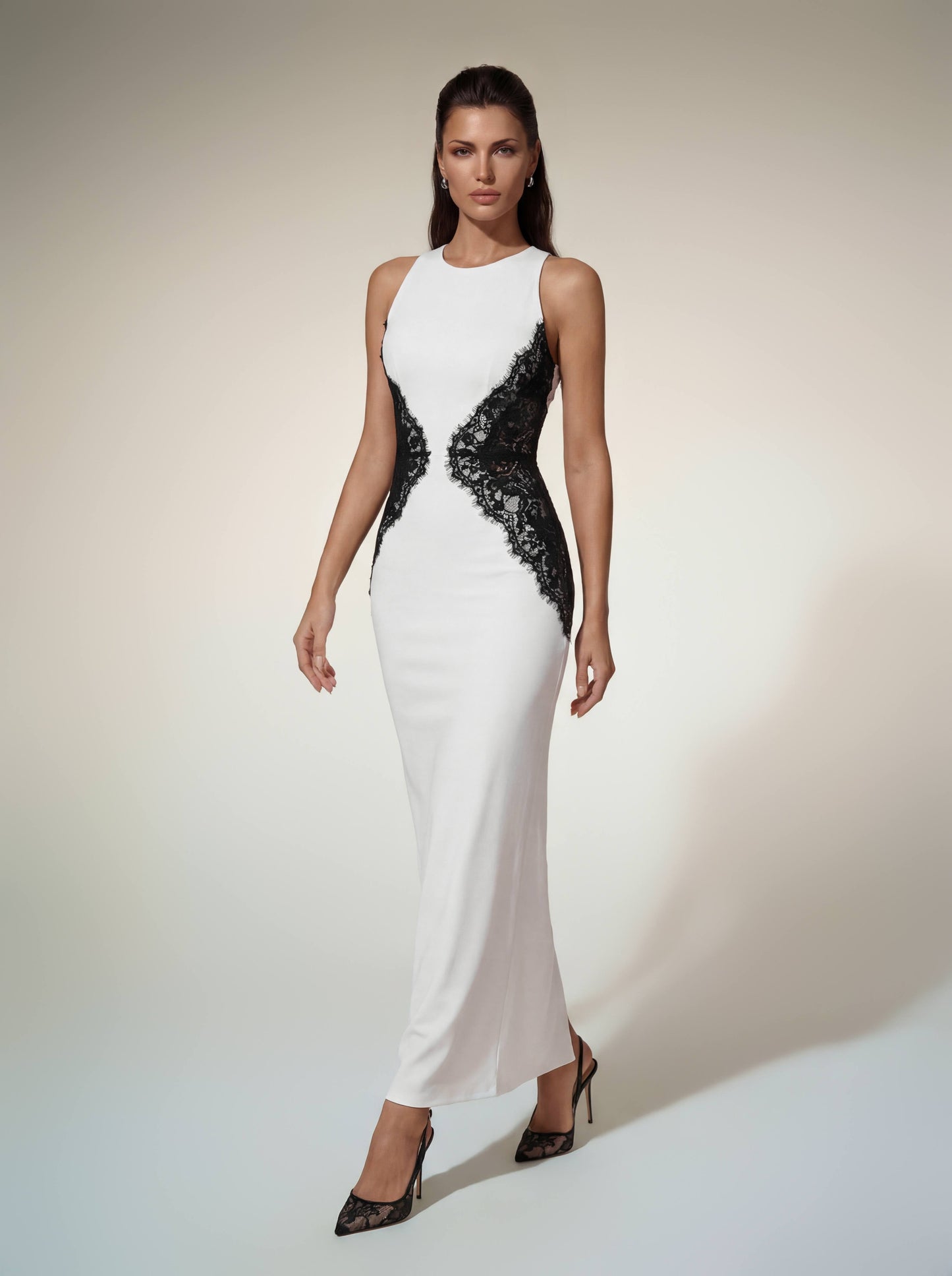 Halterneck Lace Maxi Dress