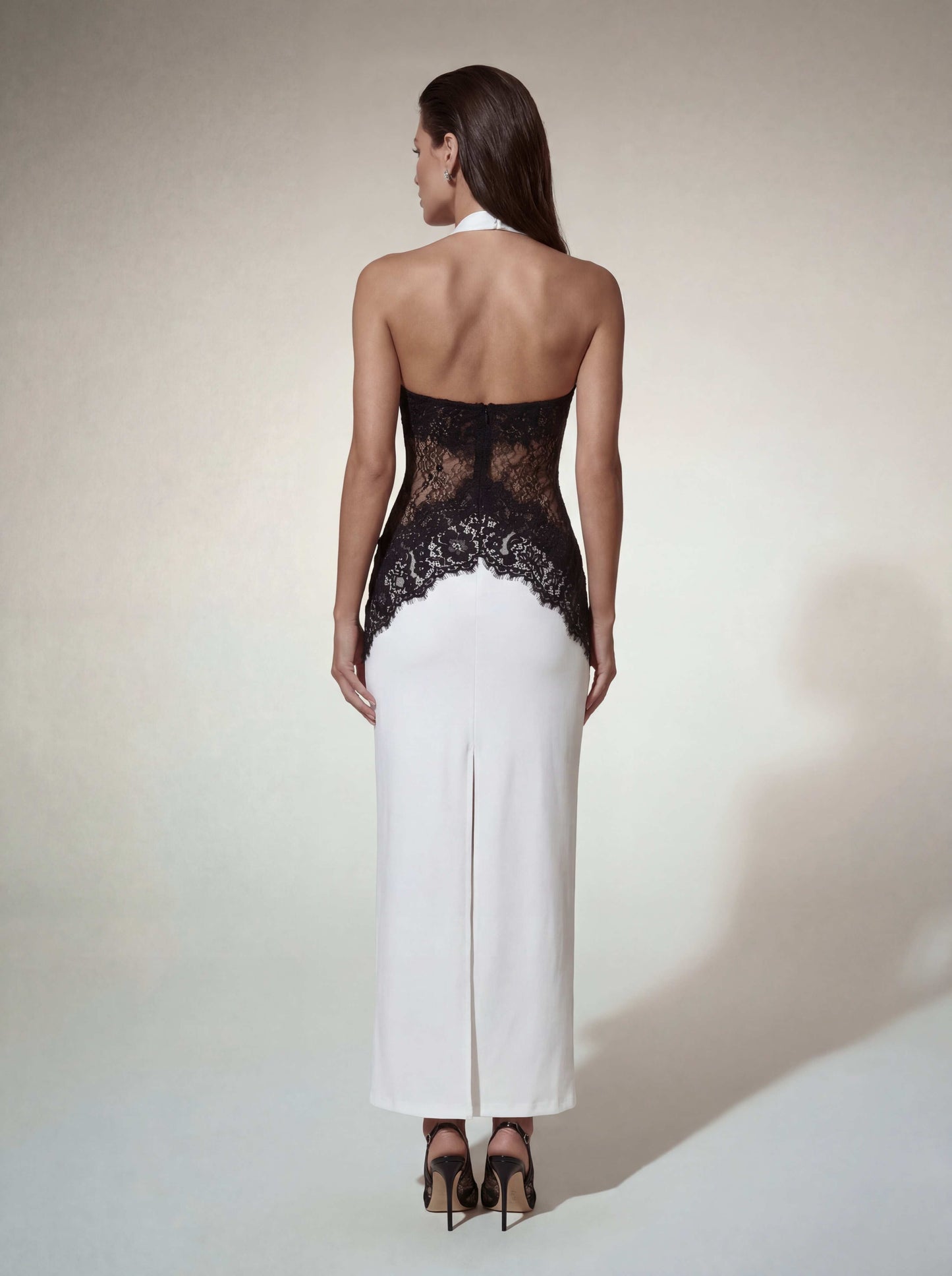 Halterneck Lace Maxi Dress