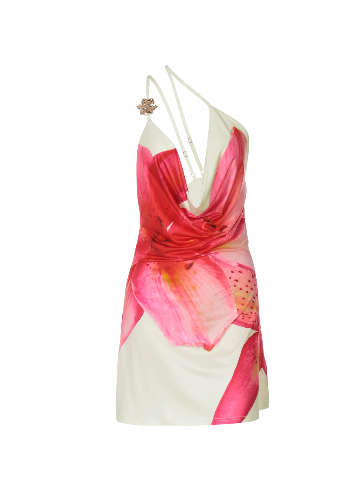 Charbel Cowl Neck Floral Mini Dress