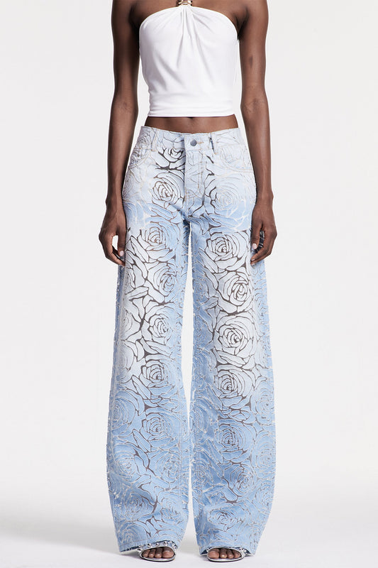 Chlodulf Flower Cutout Jeans